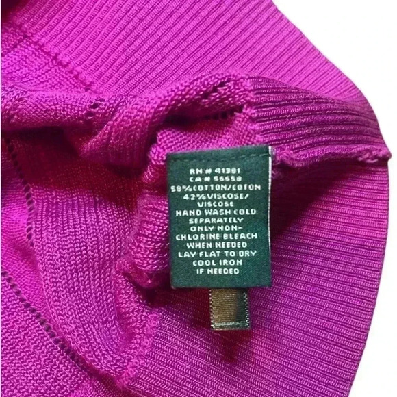 Lauren Ralph Lauren Bright Purple Knit Button Cardigan Sweater‎ 2X V  Neck - Picture 4 of 5